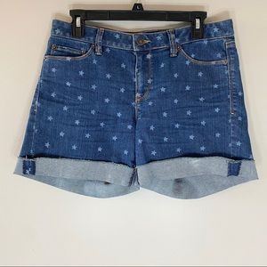 Ann Taylor Loft Cuffed Blue Jean Shorts 